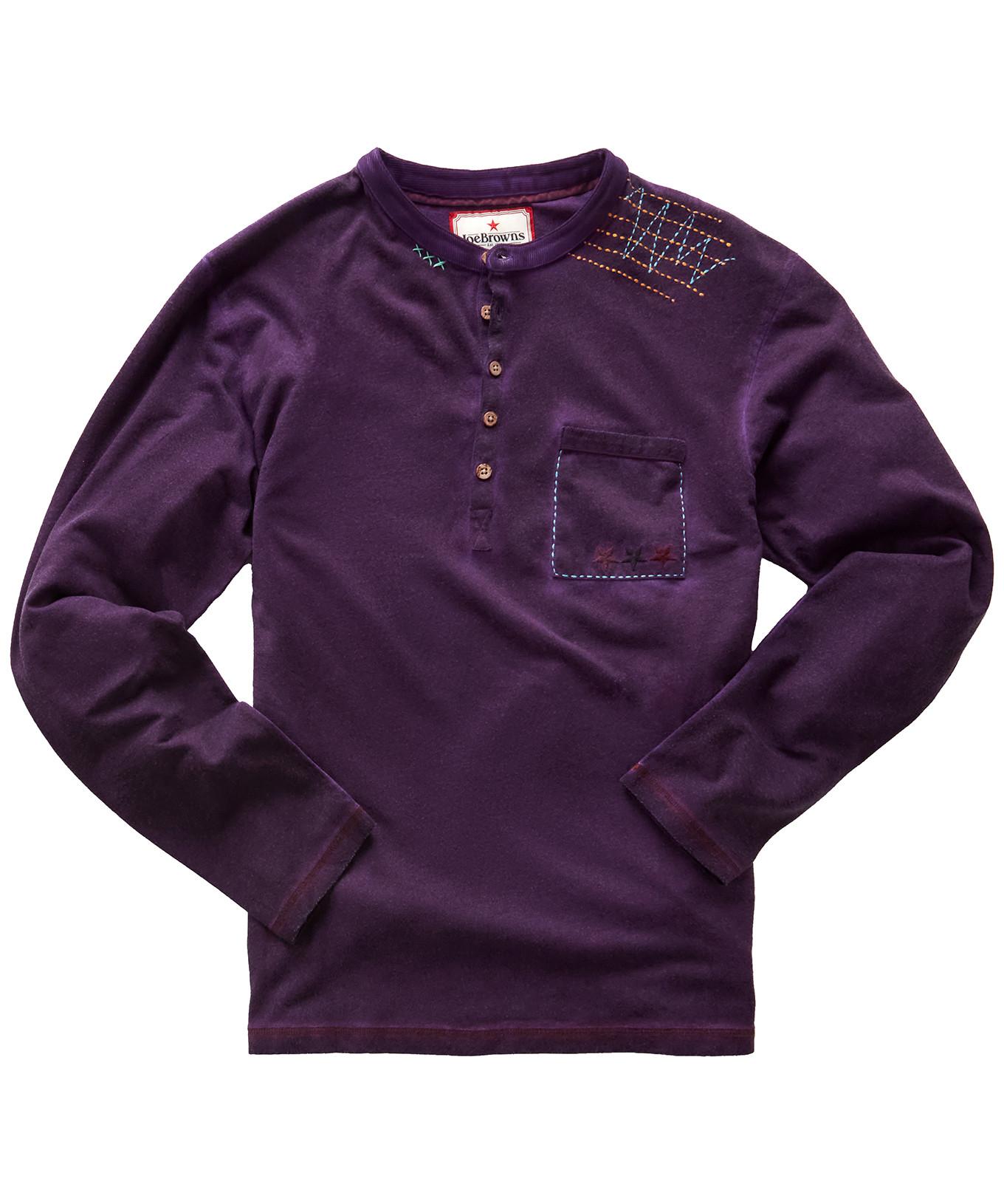 Joe Browns Haut Henley Délavé Acide Unique  