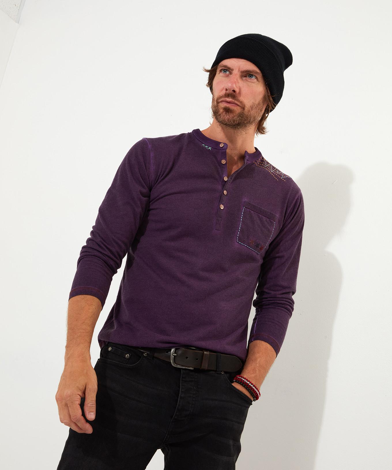 Joe Browns Haut Henley Délavé Acide Unique  