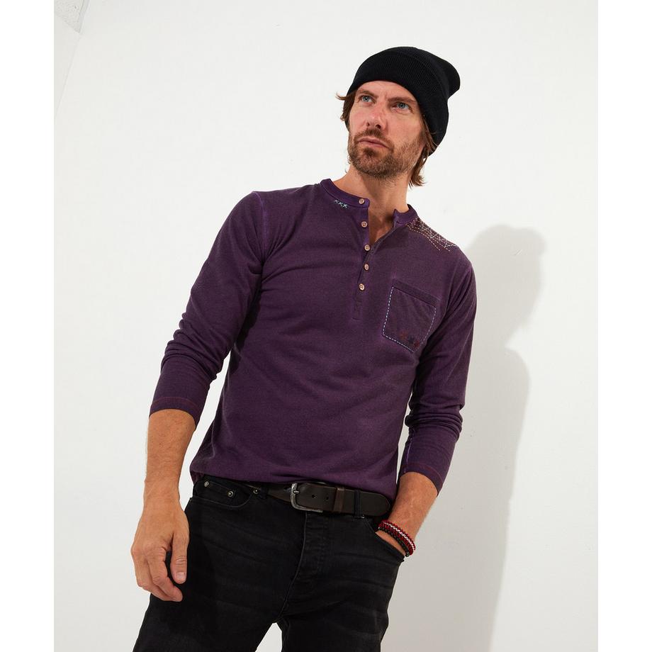 Joe Browns Haut Henley Délavé Acide Unique  