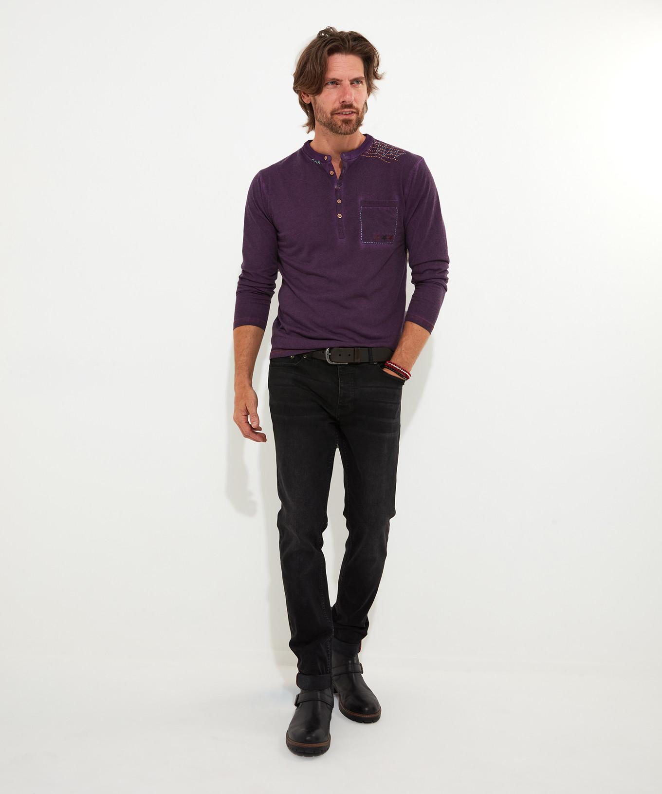 Joe Browns Haut Henley Délavé Acide Unique  