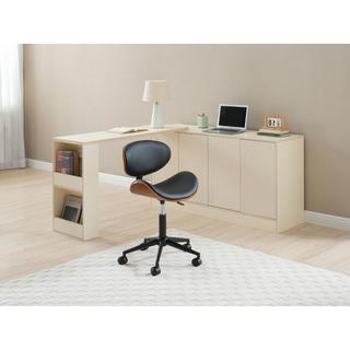 Vente-unique Chaise de bureau - Simili - Noir et naturel - Hauteur ajustable - MONTENEGRO  