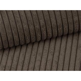 Vente-unique Pouf en velours côtelé marron AMELIA  