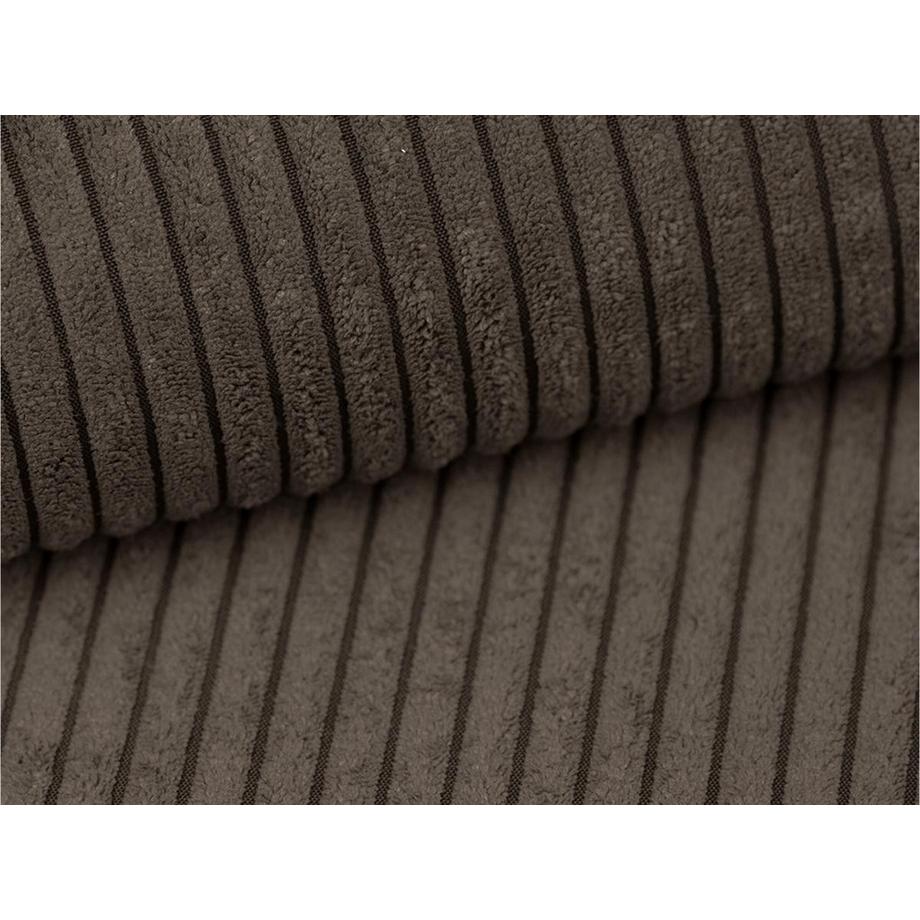 Vente-unique Pouf en velours côtelé marron AMELIA  