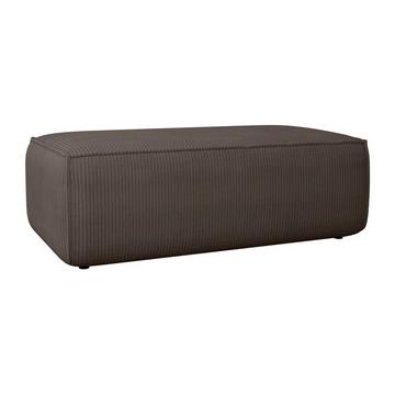 Pouf en velours côtelé marron AMELIA