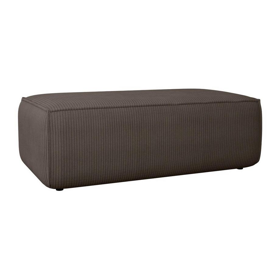 Pouf en velours côtelé marron AMELIA