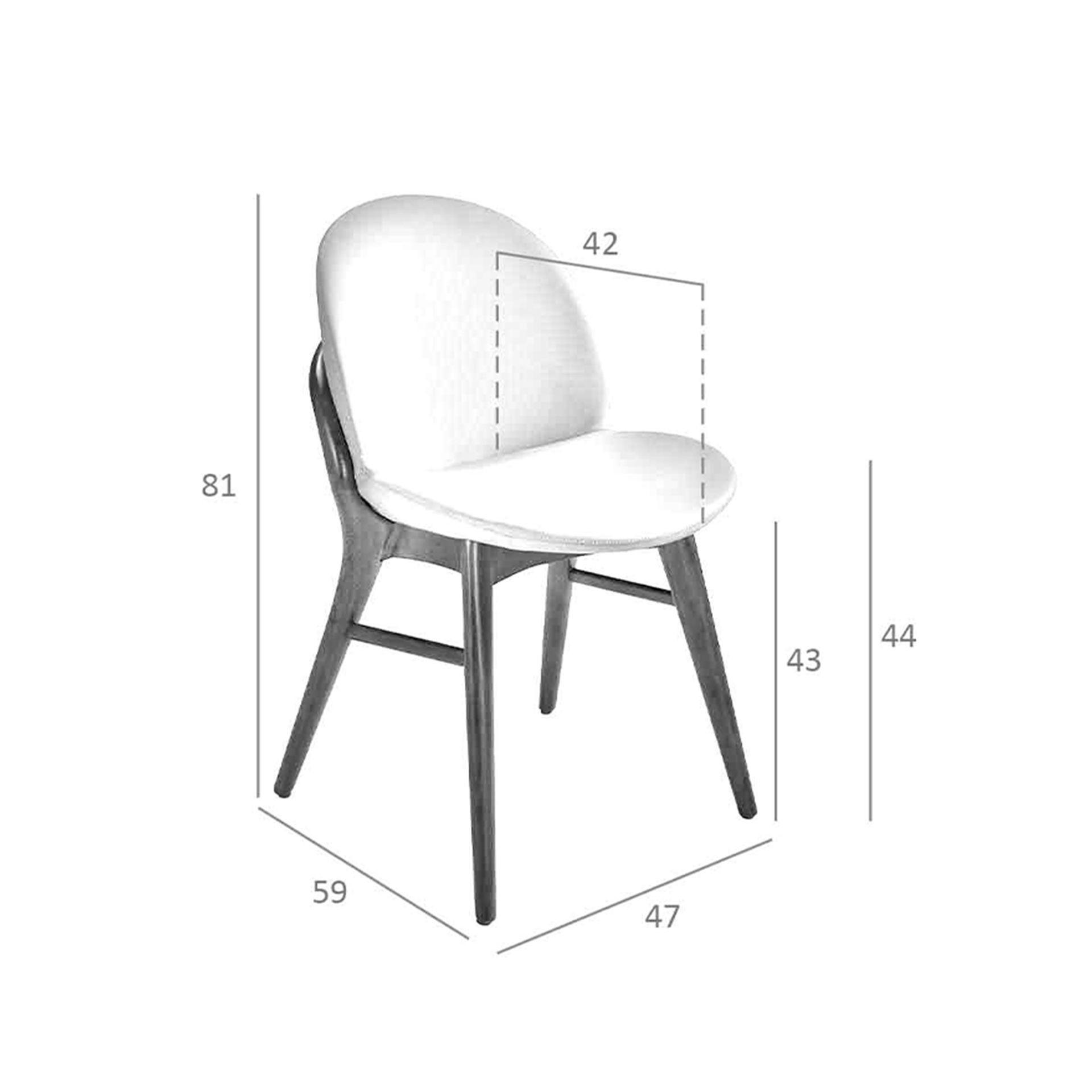 ANGEL CERDA Stuhl aus nerzfarbenem Ökoleder  