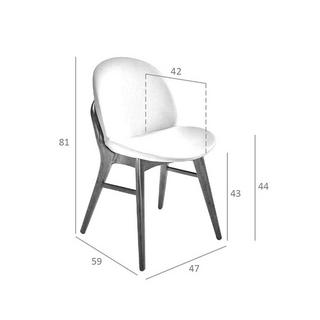 ANGEL CERDA Stuhl aus nerzfarbenem Ökoleder  