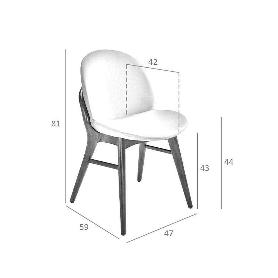 ANGEL CERDA Stuhl aus nerzfarbenem Ökoleder  