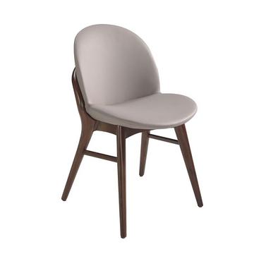 Stuhl aus Öko-Leder und Holzbeinen