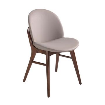 Stuhl aus nerzfarbenem Ökoleder