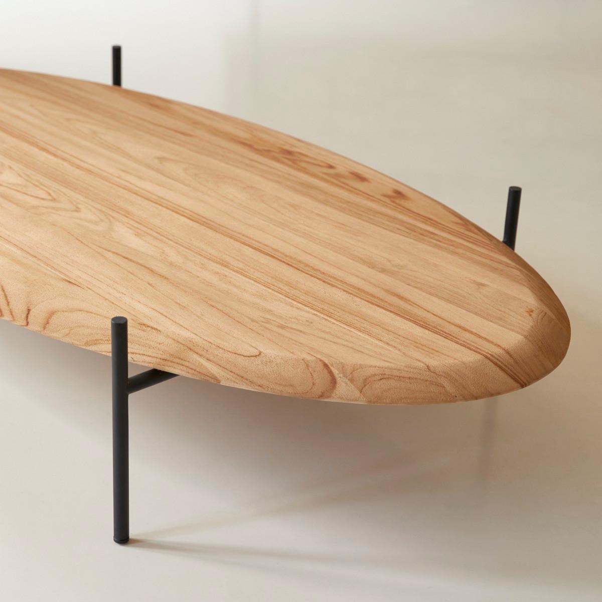 Tikamoon Table basse ovale en teck massif Honorine  