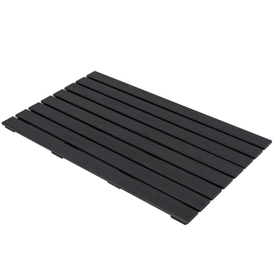 Elément de sol pour douche solaire Plaque de sol WPC pour douche de jardin 100 x 60 x 2,5 cm noir
