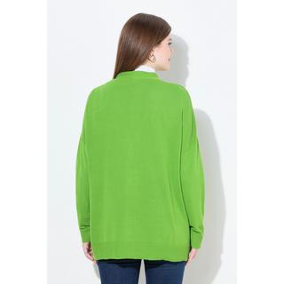 Ulla Popken Cardigan Scollo a V Maniche Lunghe Ricamo Floreale  