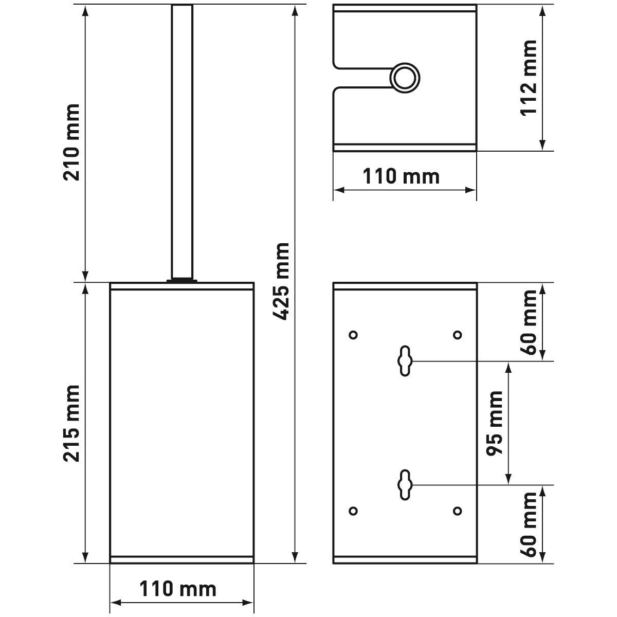 diaqua  WC-Bürstengarnitur Wand INOX 