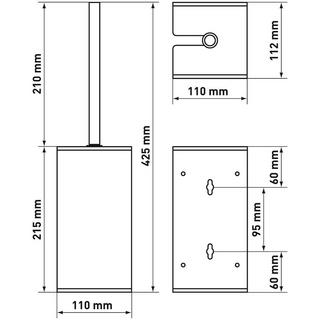 diaqua  WC-Bürstengarnitur Wand INOX 