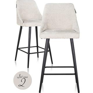 mutoni Chaise de bar Brooke crème 98 (lot de 2)  