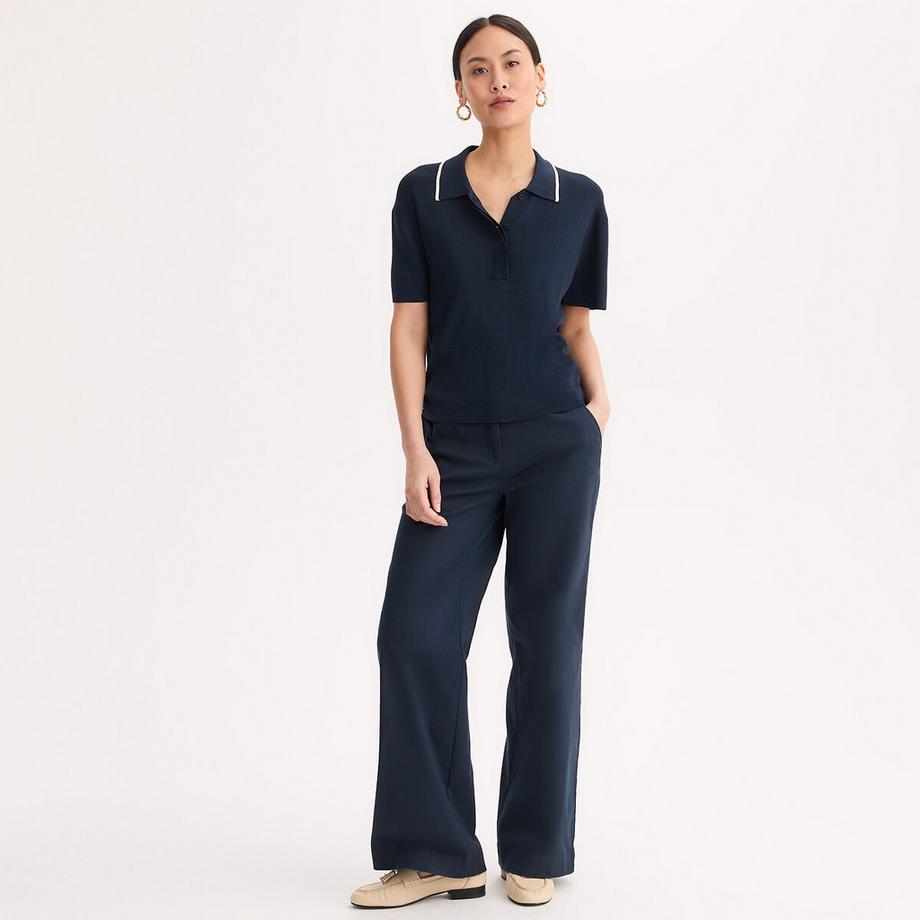 La Redoute Collections Pull Col Polo Manches Courtes Maille Fine  
