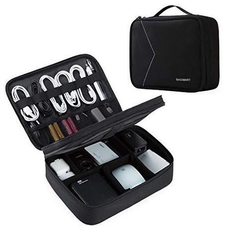 Only-bags.store  Kabeltasche, Doppelte Schichte Elektronik Organizer Reise Elektronische Tasche für Kabel, 