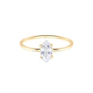 Elli  Ring Verlobung Marquise Zirkonia Stein 
