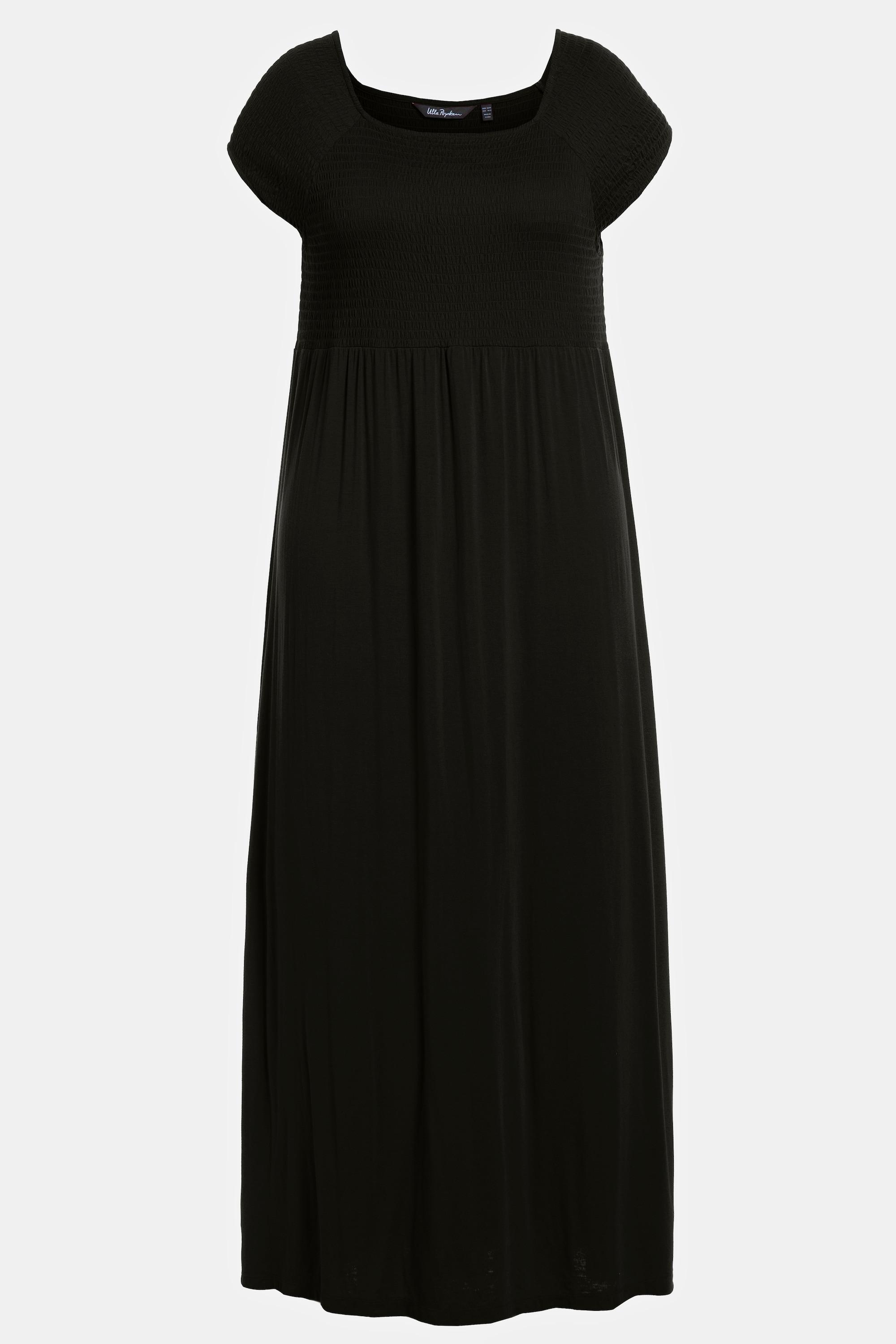 Ulla Popken Robe smockée trapèze décolleté carré manches courtes  