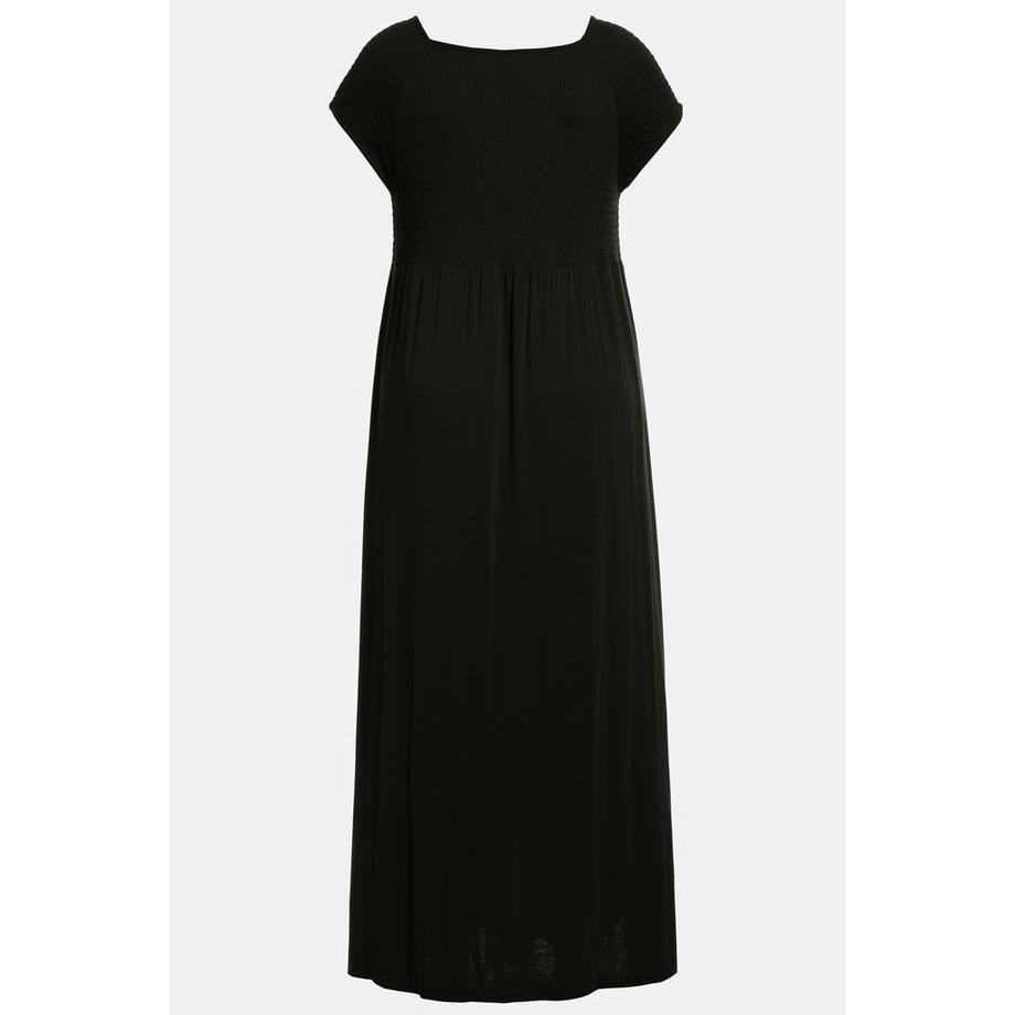 Ulla Popken Smokkleid A-Linie Carree-Ausschnitt Halbarm  