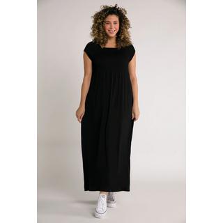 Ulla Popken  Kleid, A-Linie, gesmokt, Carree-Ausschnitt, Halbarm 