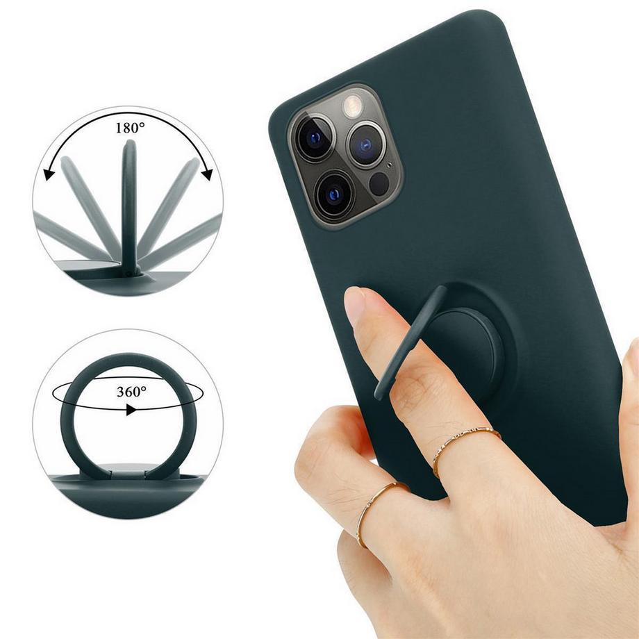 Cadorabo  Housse compatible avec Apple iPhone 12 / 12 PRO - Coque de protection en silicone TPU flexible avec anneau 