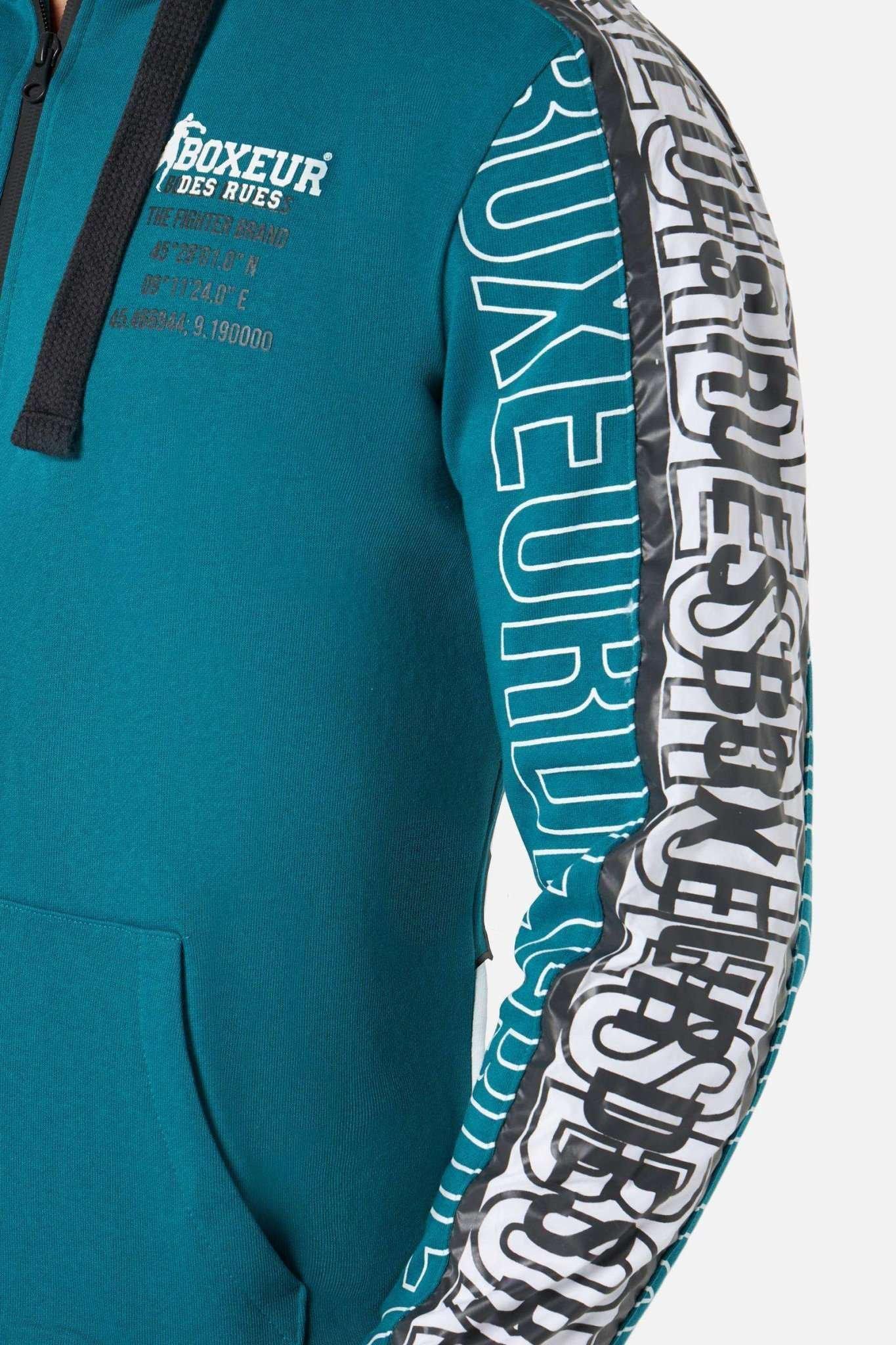 BOXEUR DES RUES Hooded Full Zip Sweatshirt mit Prints  