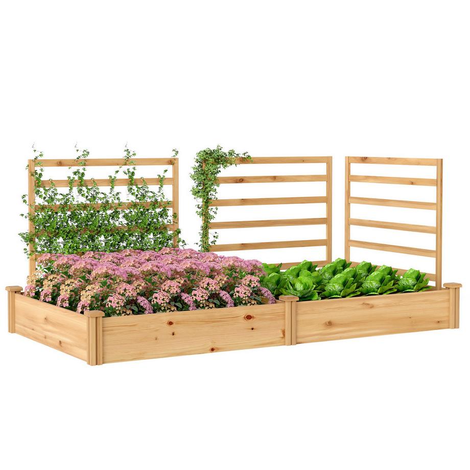 Hochbeet mit Rankgitter