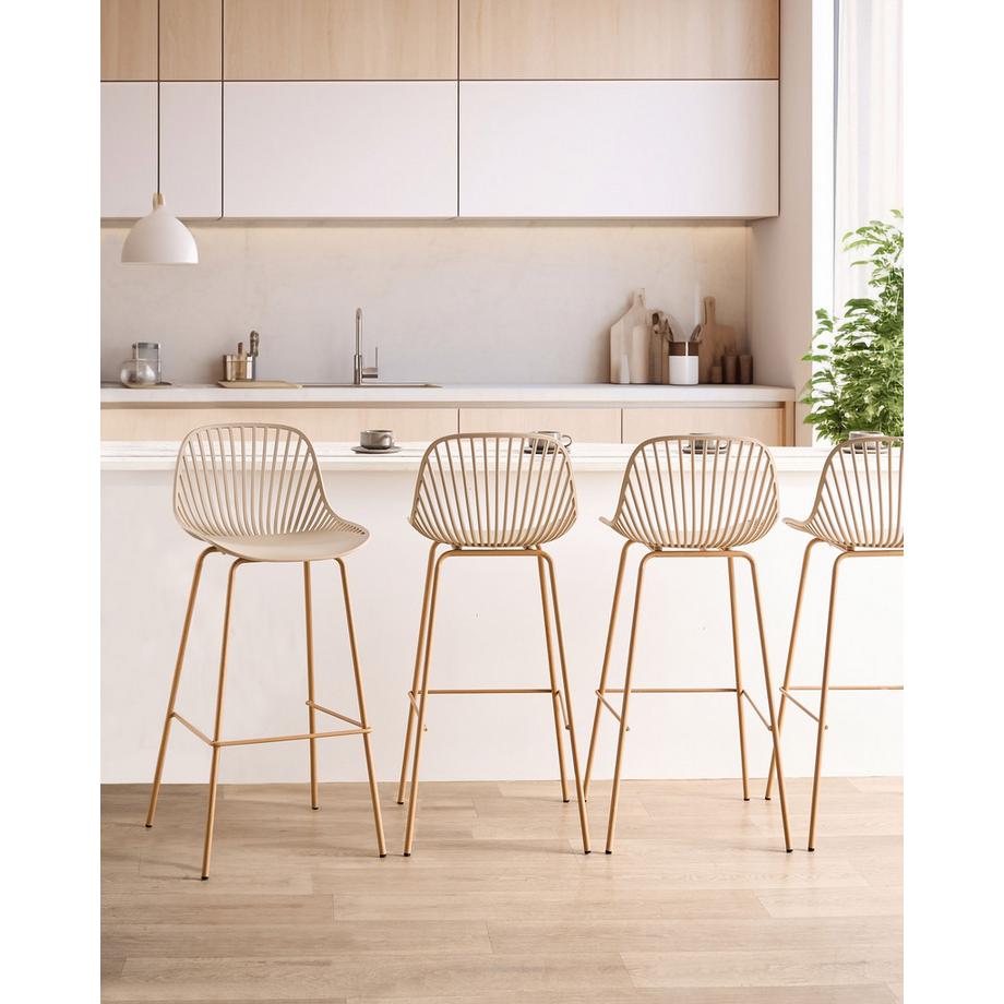 Beliani Set di 4 sedie alte en Materiale sintetico  KLEVE  