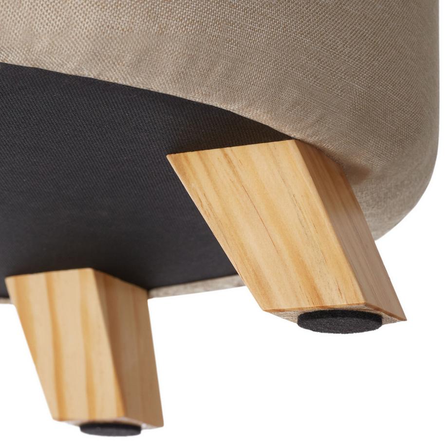Tectake Sitzhocker mit Stauraum Suna rund Belastbarkeit 150 kg  