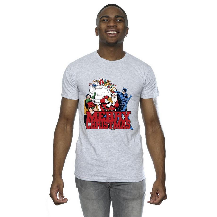 DC COMICS Batman Merry Christmas T-Shirt Stampata  