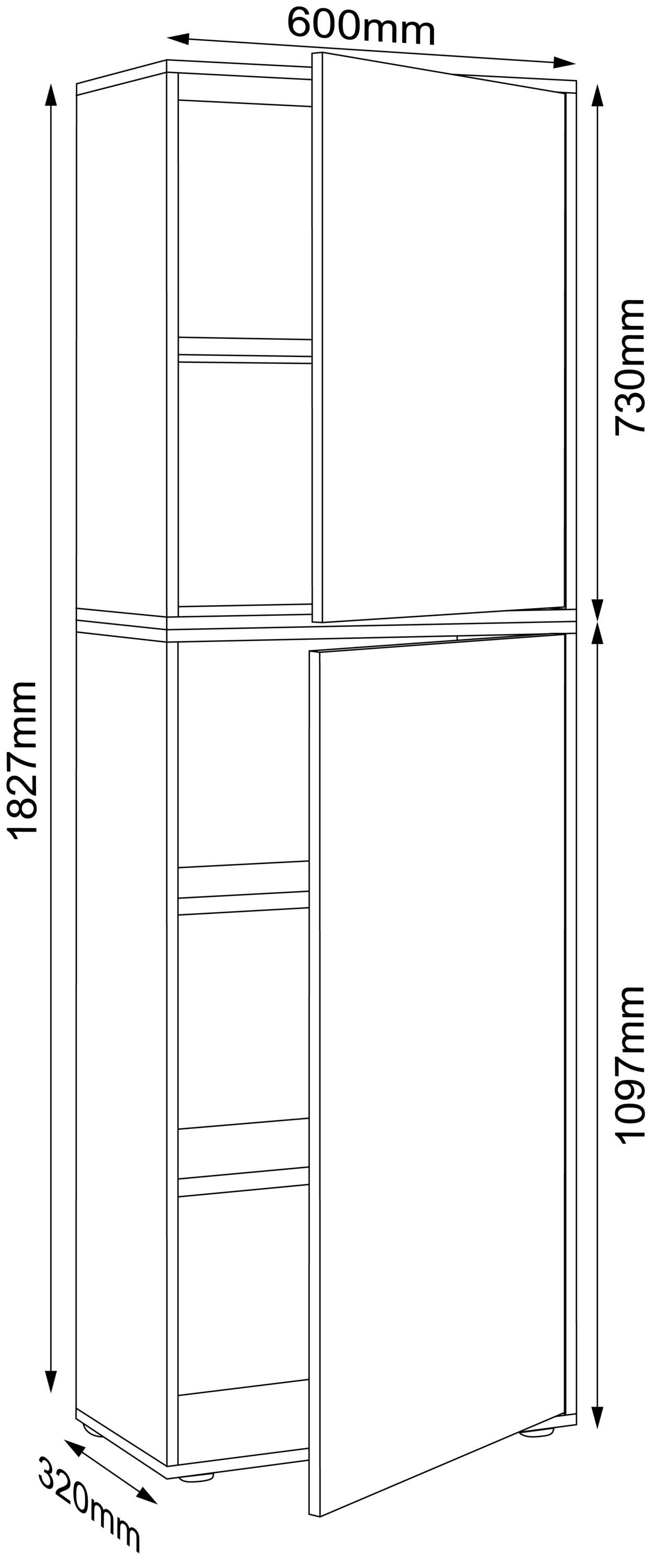 VCM Büroschrank Sideboard Salia 5fach B60  