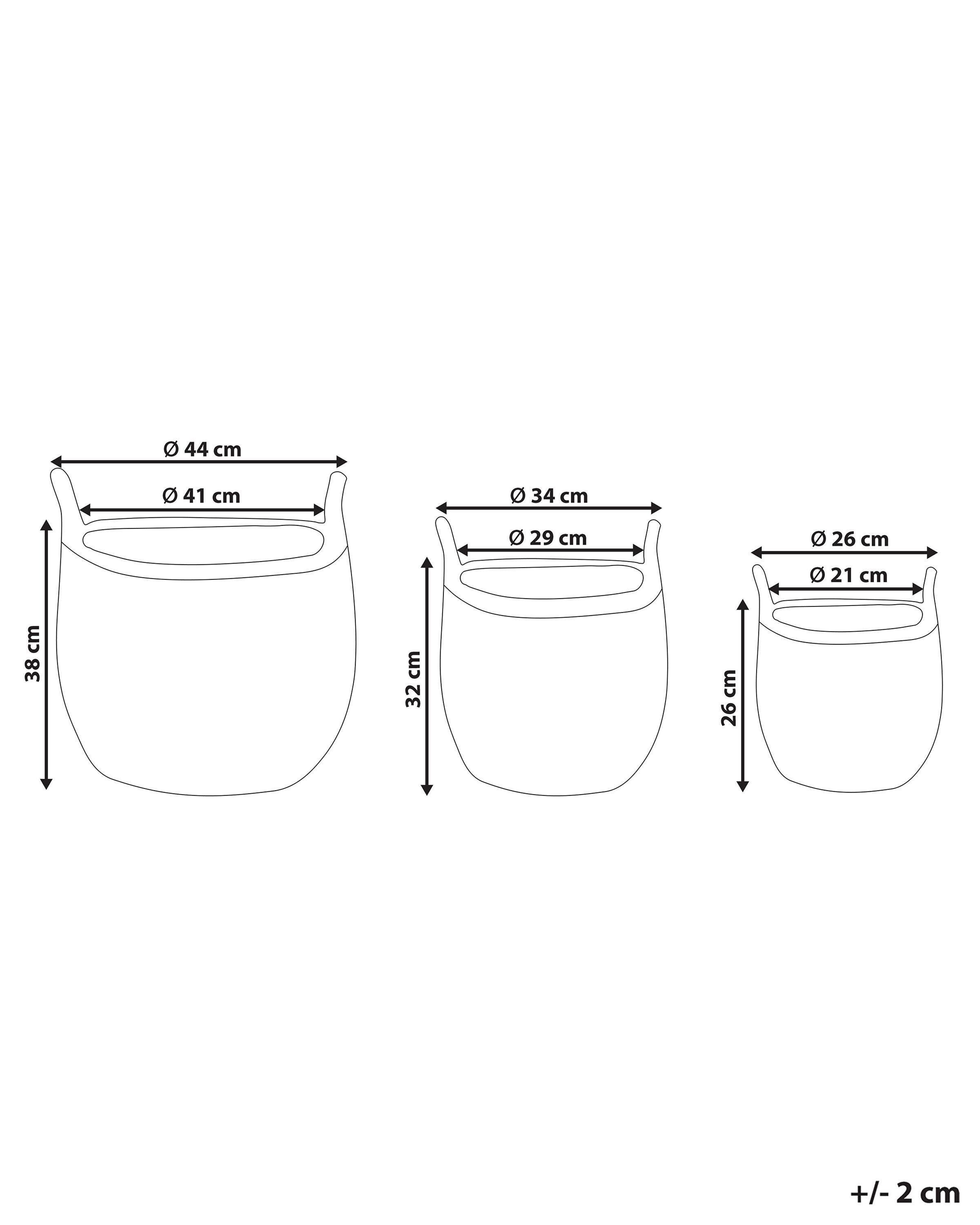Beliani Lot de 3 pots de fleurs en Polyrotin Rustique AUCUBA  