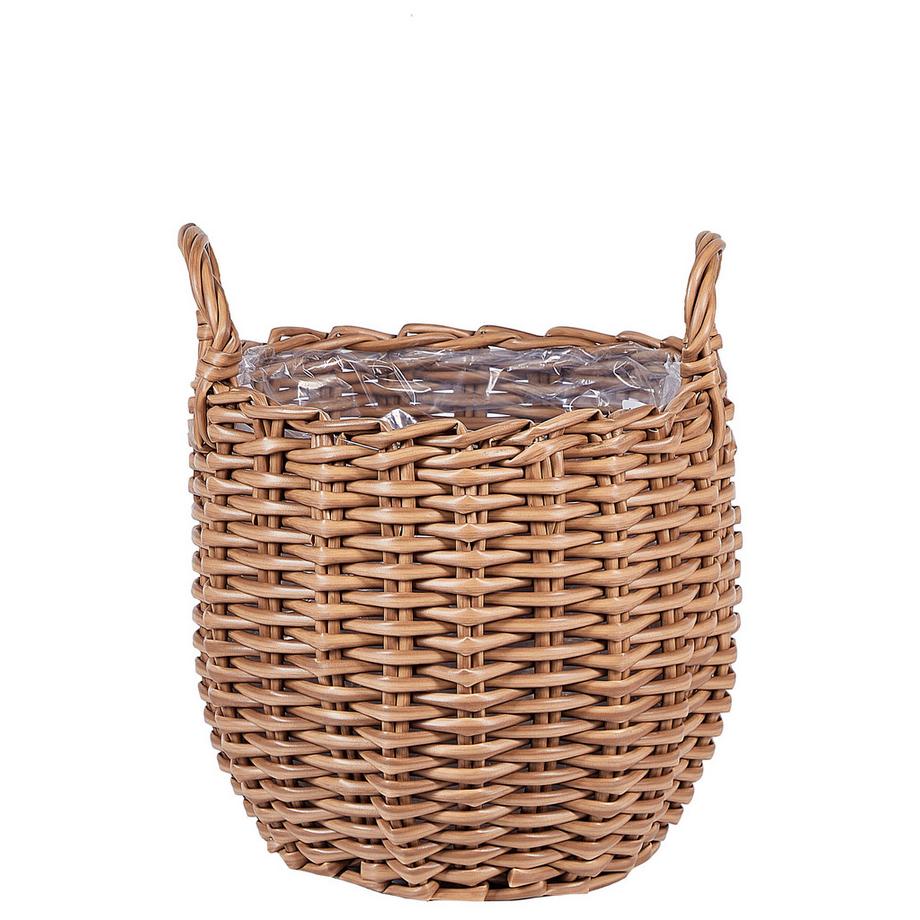 Beliani Lot de 3 pots de fleurs en Polyrotin Rustique AUCUBA  