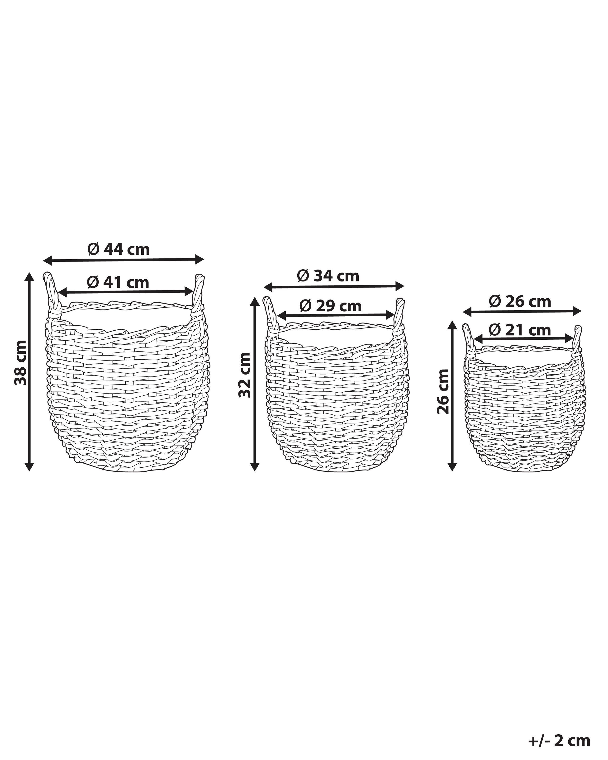 Beliani Set di 3 vasi per piante en Rattan sintetico Rustico AUCUBA  