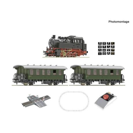 Roco  H0 Analog Start Set: Dampflokomotive BR 80 mit Personenzug 