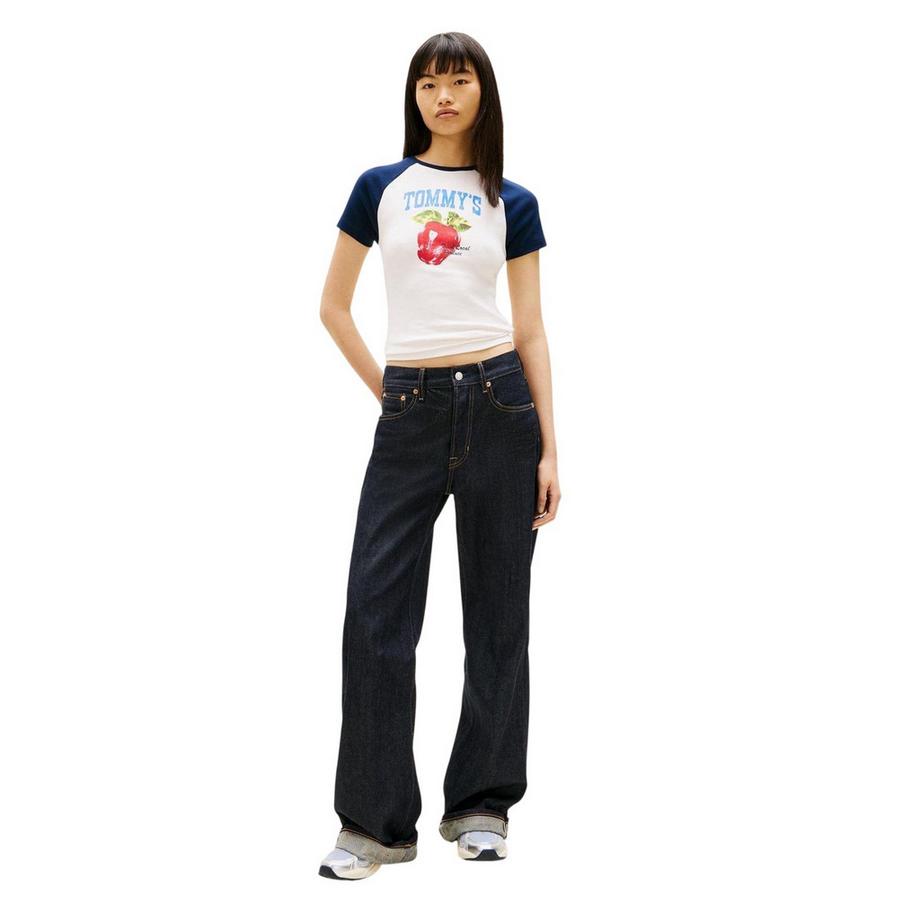 TOMMY JEANS Schmale T-Shirt mit Raglanärmeln und Fruchtprint  