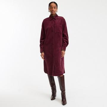 Gerade geschnittenes Cordkleid in Midilänge