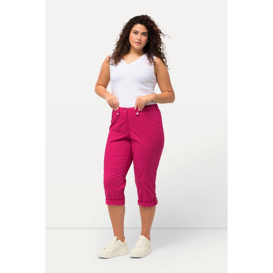 Ulla Popken Pantaloni cargo 7/8 con linguetta arrotolabile Vita comoda  