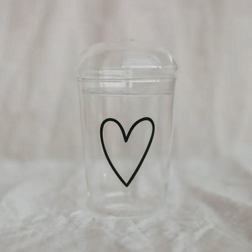 Eulenschnitt Trinkglas Herz  