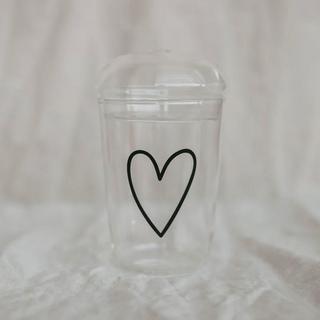 Eulenschnitt Trinkglas Herz  