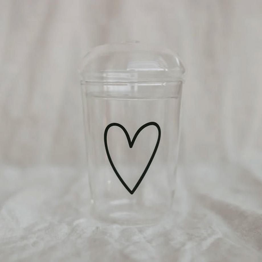 Eulenschnitt Trinkglas Herz  