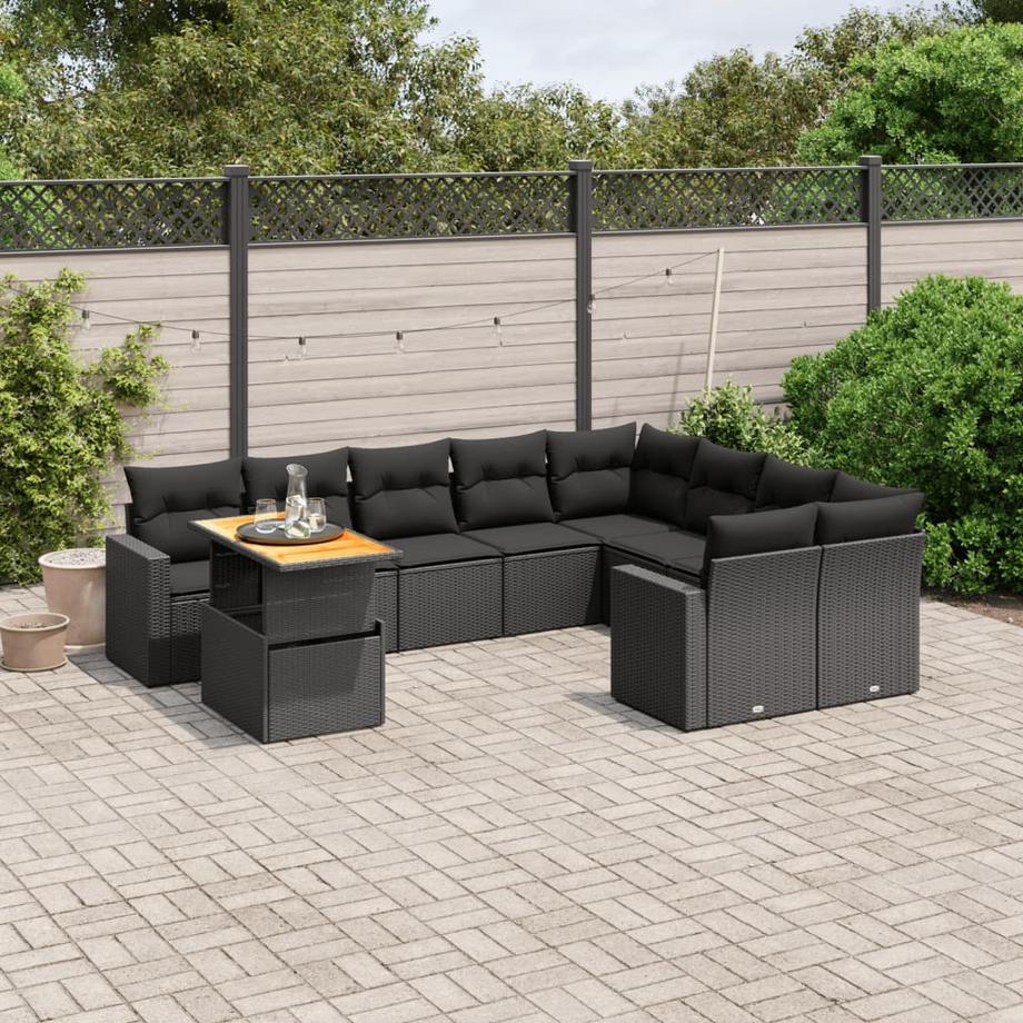VidaXL set divano da giardino Polirattan  