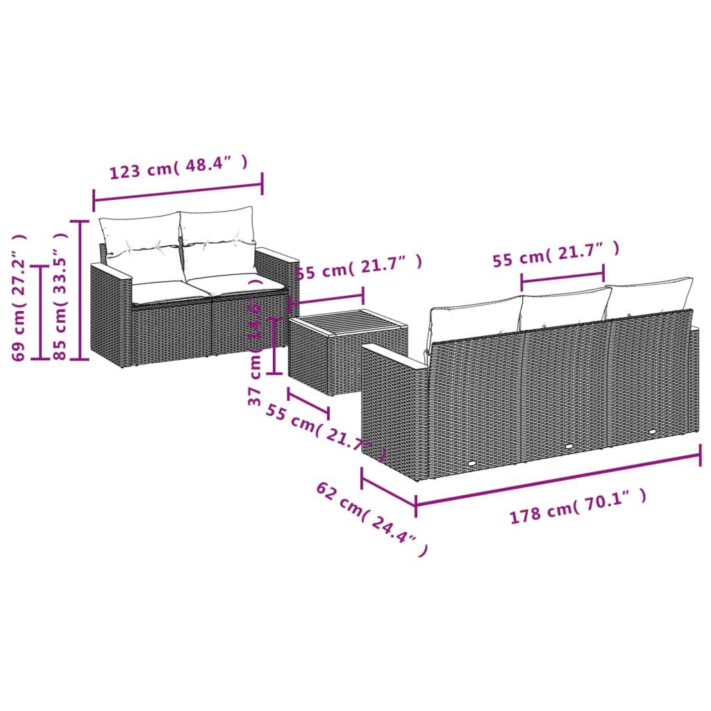 VidaXL Ensemble de canapés de jardin rotin synthétique  