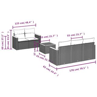 VidaXL Ensemble de canapés de jardin rotin synthétique  