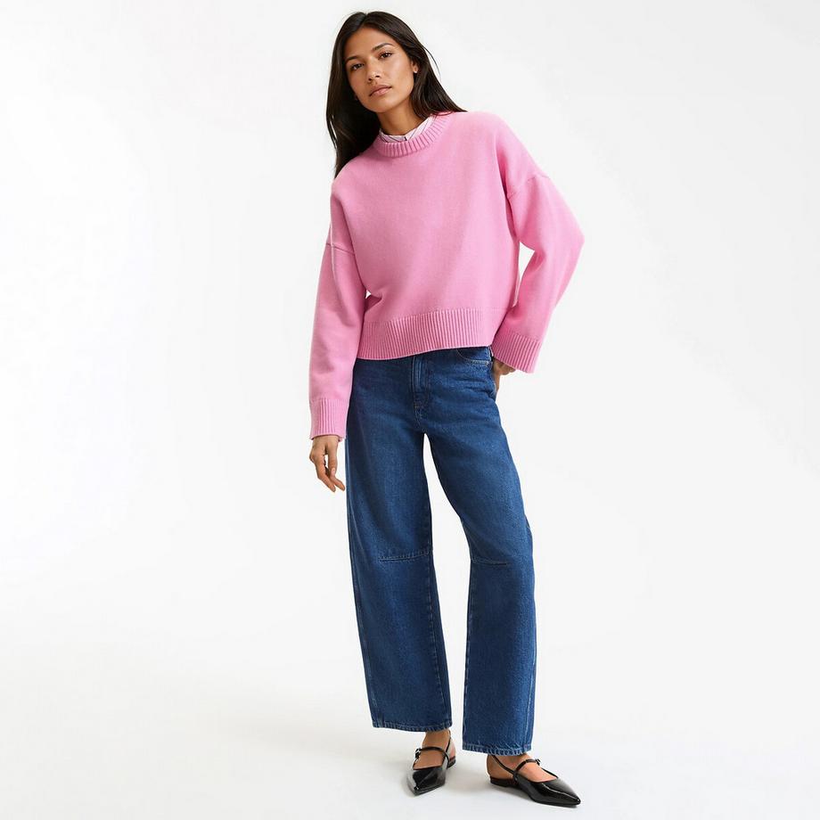La Redoute Collections Pullover mit Rundhalsausschnitt  