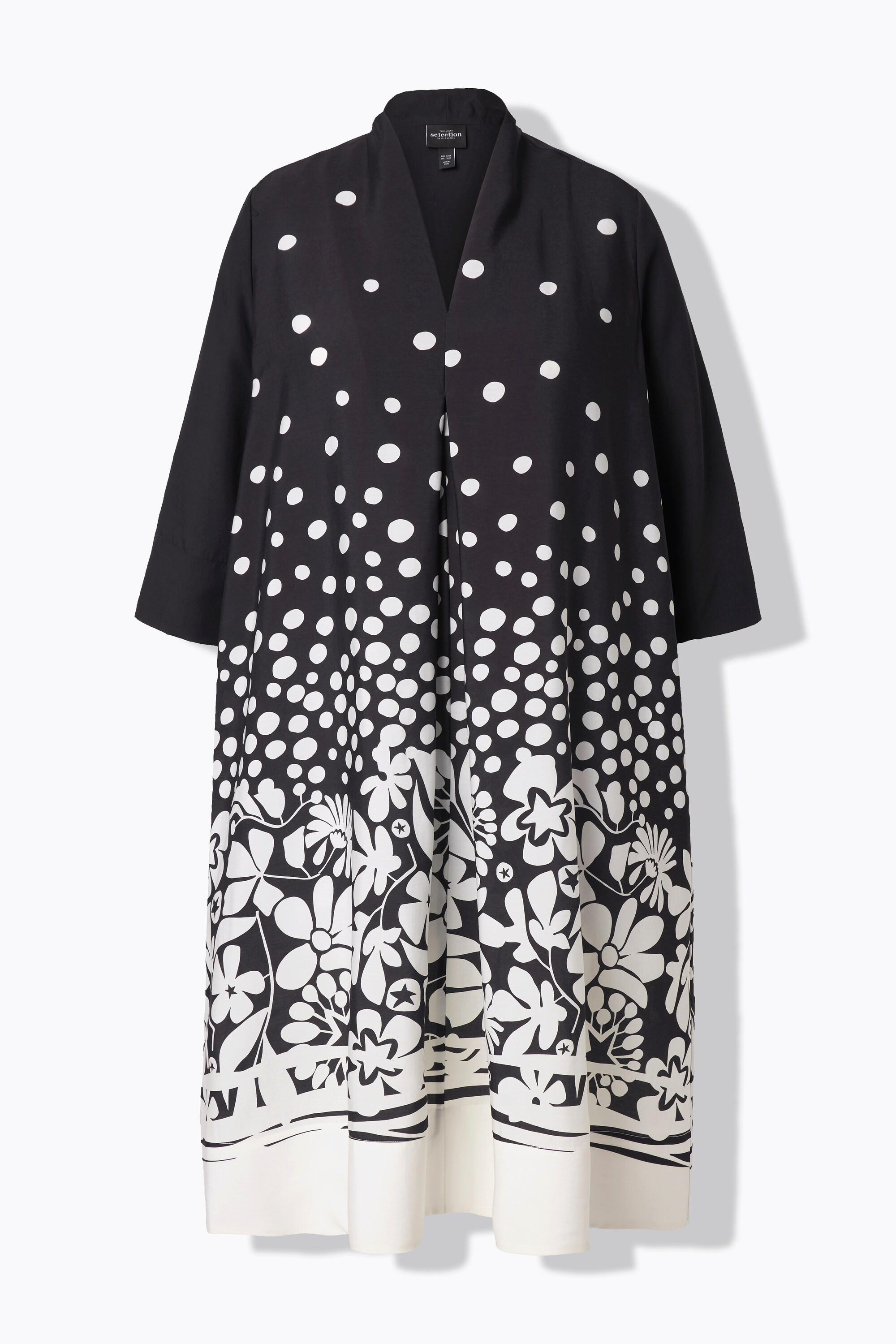 Ulla Popken Midikleid A-Linie Kelchkragen 3/4 Arm  