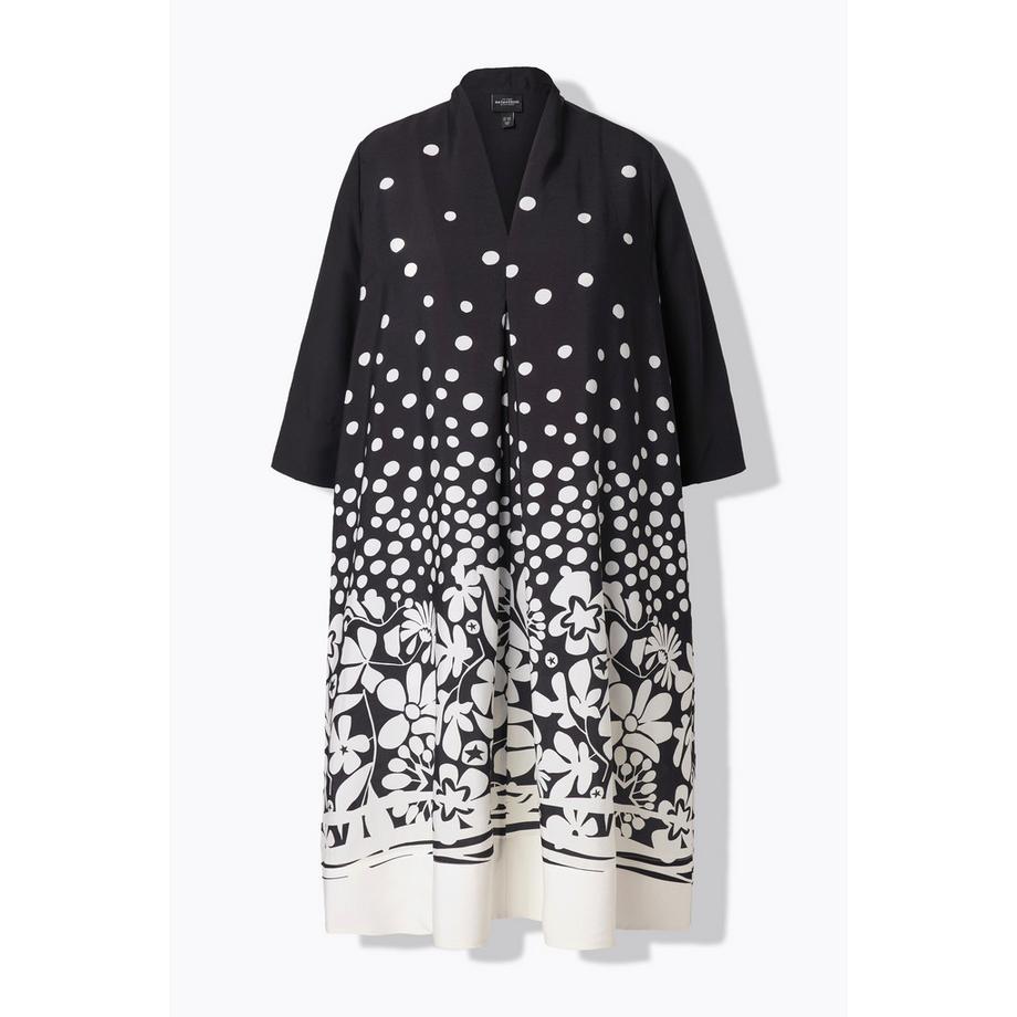 Ulla Popken Robe midi A-ligne Col calice Manches 3/4  