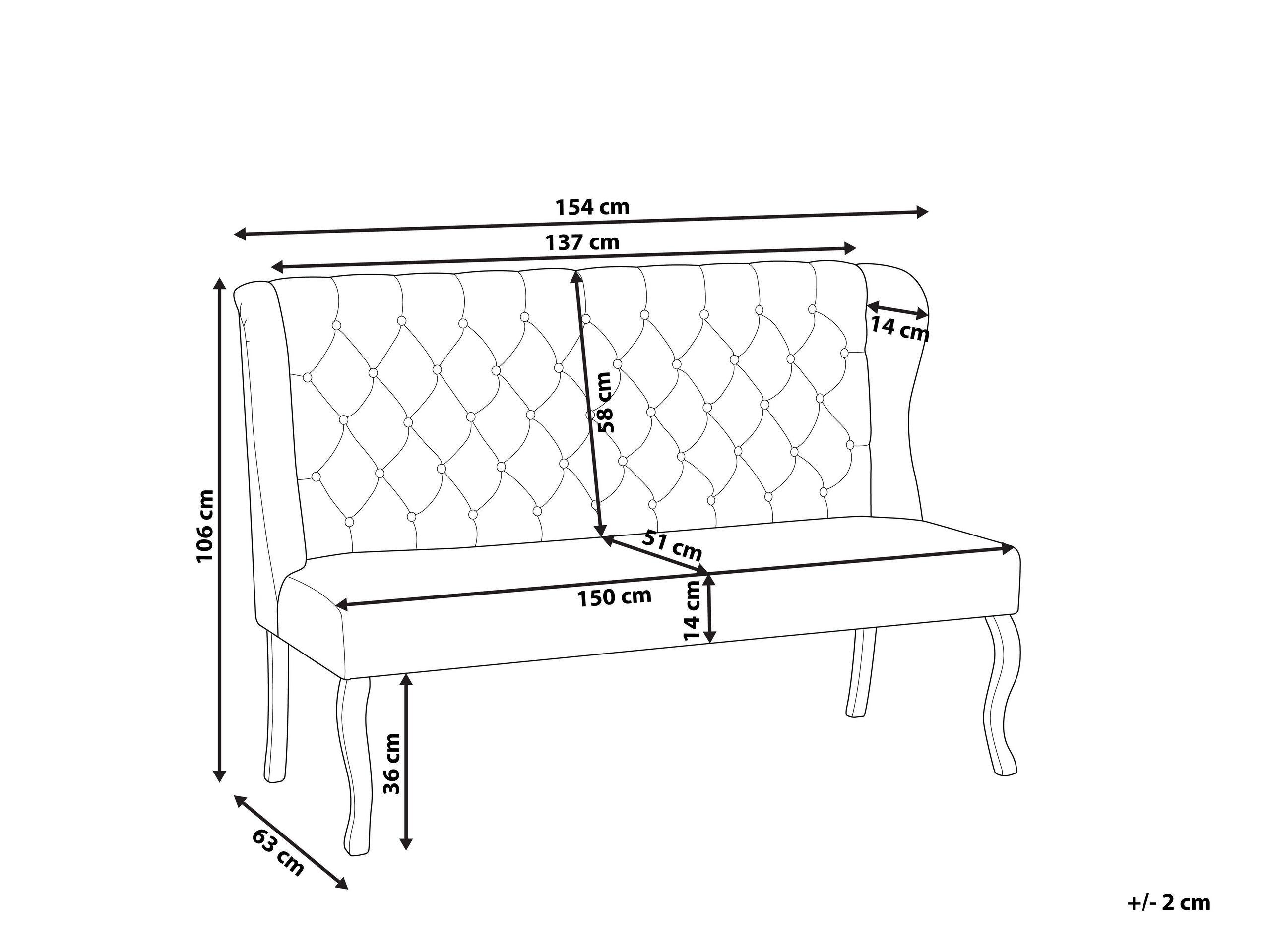 Beliani 2 Sitzer Sofa aus Polyester Klassisch TORSBY  